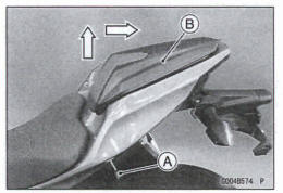 Pillion Seat Cover Removal (Equipped Models)
